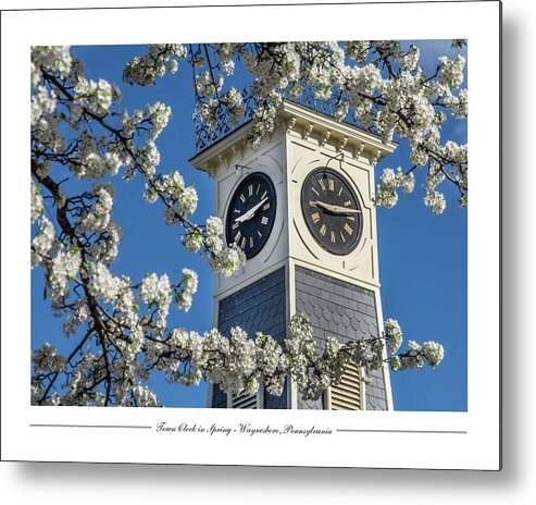 Historic Metal Print featuring the photograph Town Clock in Spring by Andy Smetzer