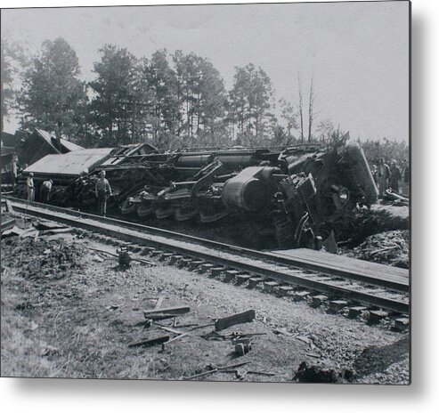 Train Metal Print featuring the photograph Train Derailment by Jeanne May