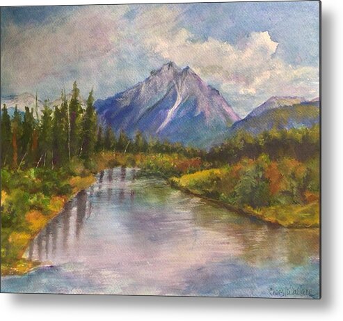 Alaska Metal Print featuring the painting Train Ride to Anchorage by Cheryl Wallace