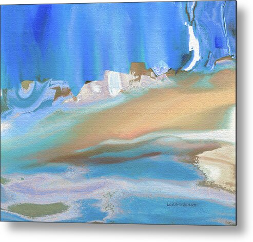 Abstract Metal Print featuring the mixed media Tropical Beach Abstract by Lenore Senior