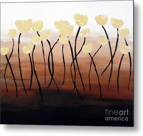 Tulips Metal Print featuring the painting Tulips of Gold by Jilian Cramb - AMothersFineArt