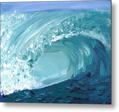 Wave Metal Print featuring the painting Turquoise Room by Shelley Myers