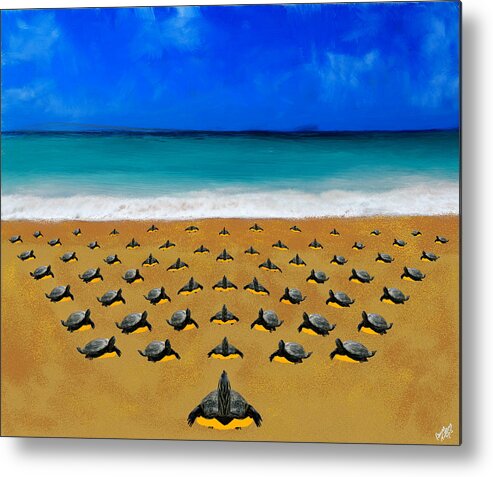 Beach Metal Print featuring the painting Turtle Beach by Bruce Nutting