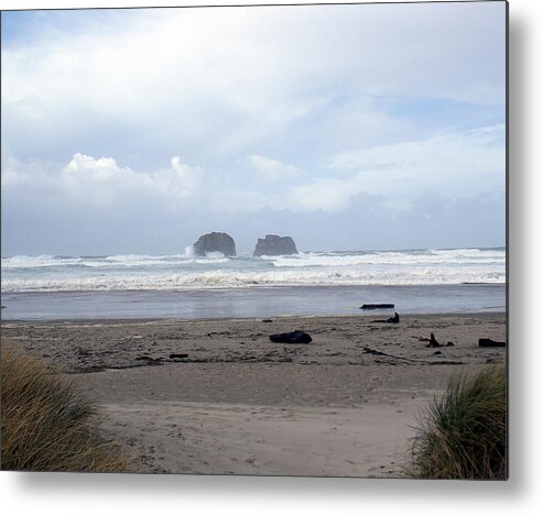 Ocean Metal Print featuring the photograph Twin Rocks by Rex E Ater