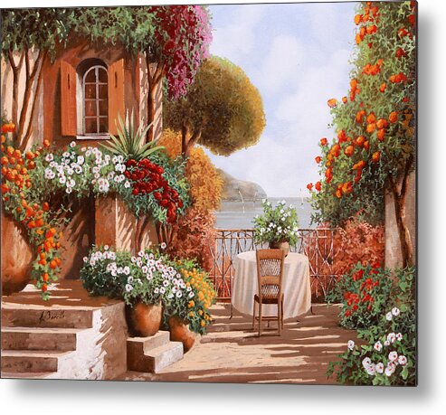 Terrace Metal Print featuring the painting Una Sedia In Attesa by Guido Borelli
