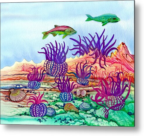 Adria Trail Metal Print featuring the painting Undaunted Urchins by Adria Trail