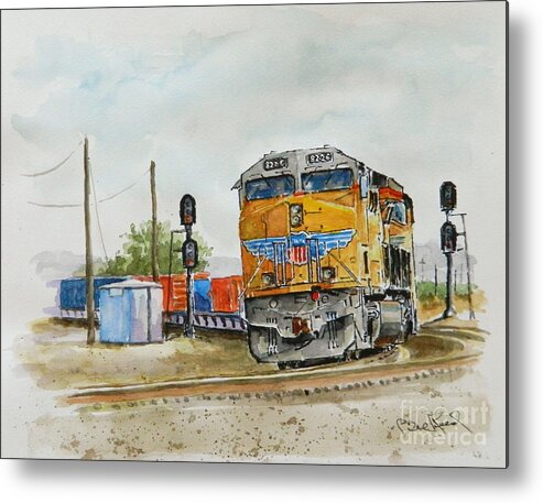 Railroad Metal Print featuring the painting U.p. 8226 by William Reed