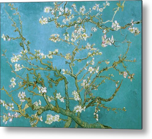 Van Gogh Metal Print featuring the painting Van Gogh Blossoming Almond Tree by Vincent Van Gogh