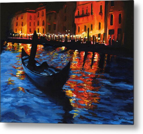 Landscape Metal Print featuring the painting Venice Lights by Vic Ritchey