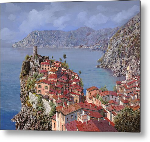 Seascapes Metal Print featuring the painting Vernazza-Cinque Terre by Guido Borelli