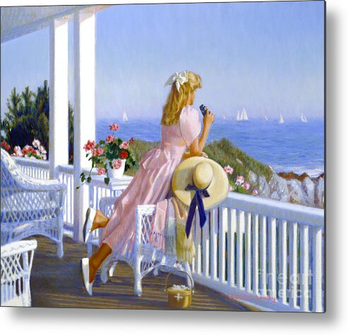 Woman Metal Print featuring the painting View Point by Candace Lovely