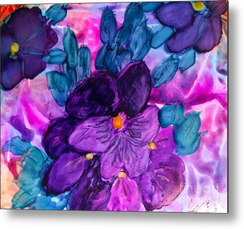 Flower Metal Print featuring the painting Violet Fantasy by Eunice Warfel