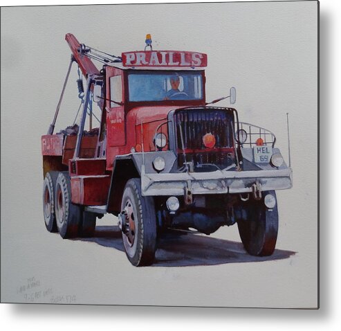 Ward Metal Print featuring the painting Ward la France wrecker by Mike Jeffries