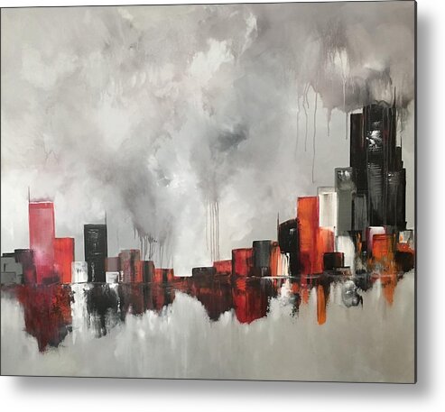 Abstract Metal Print featuring the painting Wanderlust by Soraya Silvestri
