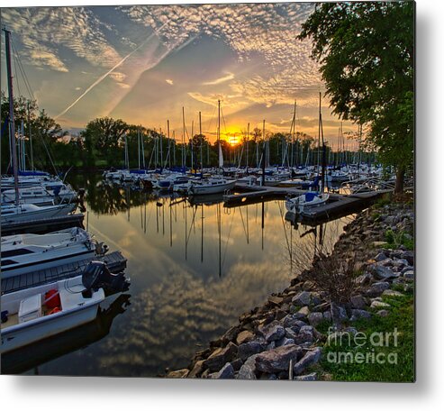Sunsets Metal Print featuring the photograph Washington Sailing Marina by Rod Best
