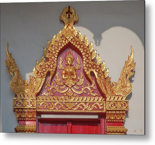 Scenic Metal Print featuring the photograph Wat Santiwan Phra Wihan Door Lintel DTHCM0983 by Gerry Gantt