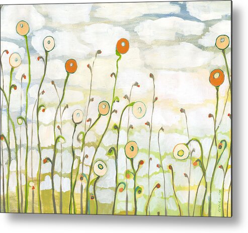 Clouds Metal Print featuring the painting Watching the Clouds Go By No 2 by Jennifer Lommers