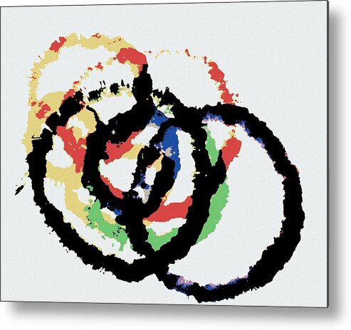 Rings Metal Print featuring the painting Watercolor Rings by Sheri Parris