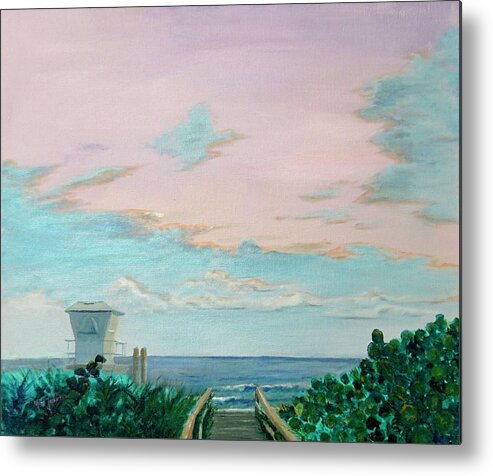Beach Metal Print featuring the painting Waveland Highwaymen Style by Mike Jenkins