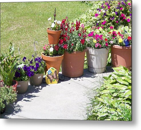 Flowers Metal Print featuring the photograph Welcome to My Garden by Maxine Billings