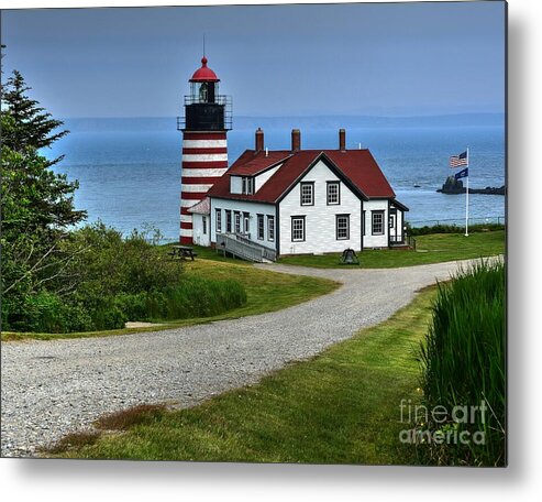 Wet Quoddy Head Lighthouse Metal Print featuring the photograph West Quoddy Head Lighthouse by Steve Brown