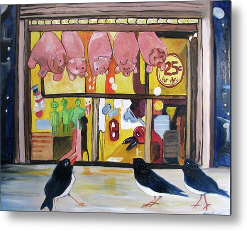 Amusements Metal Print featuring the painting What a Strange Place by Patricia Arroyo