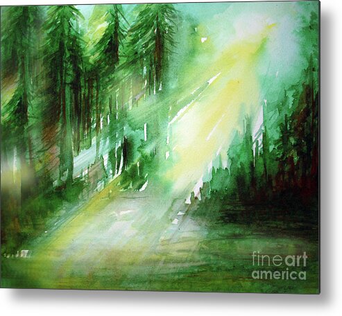 Light Metal Print featuring the painting When Forest Sings by Allison Ashton