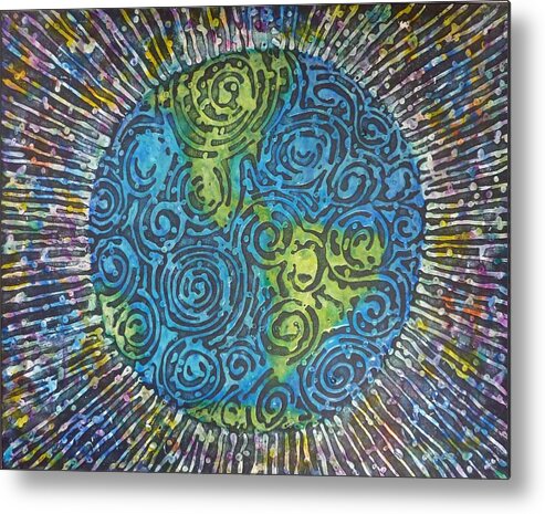 Whirled Piece Metal Print featuring the painting Whirled Piece by Amelie Simmons