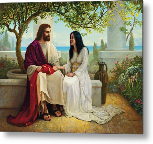 Jesus Metal Print featuring the painting White as Snow by Greg Olsen