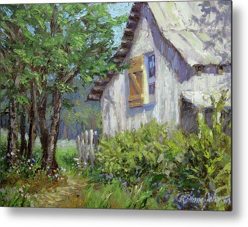 Old Barn Metal Print featuring the painting Whitewash by L Diane Johnson