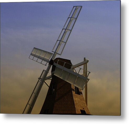 Windmill Metal Print featuring the photograph Windmill at Windjammer Park WM6887A by Mary Gaines