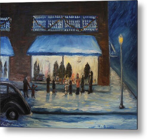Christmas Card Metal Print featuring the painting Window wishes by Daniel W Green