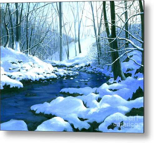 Snow Metal Print featuring the painting Winter Blues by Michael Swanson