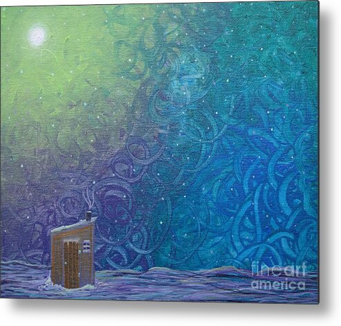 Winter Solitude 2 Metal Print featuring the painting Winter Solitude 2 by Jacqueline Athmann