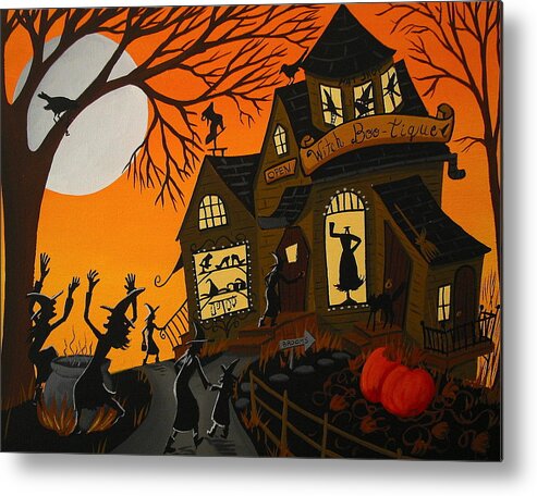 Art Metal Print featuring the painting Witch Bootique by Debbie Criswell