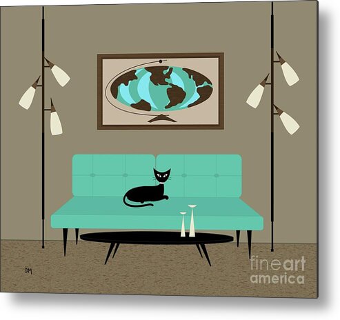 Mid Century Modern Metal Print featuring the digital art Witco World by Donna Mibus