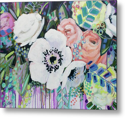Flower Metal Print featuring the painting You Had Me At Hello by Kristin Whitney