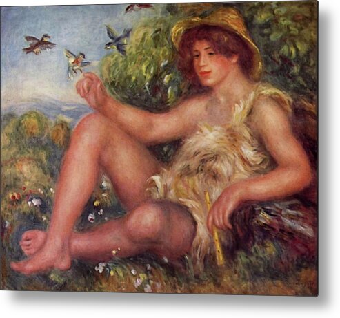 Young Metal Print featuring the painting Young Shepherd by Auguste Renoir