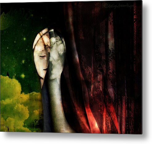 Face Metal Print featuring the digital art You...With The Clouds In Your Eyes by Delight Worthyn