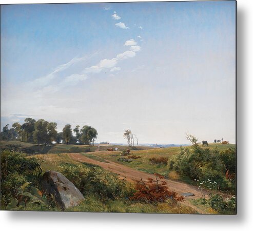 Land Metal Print featuring the painting Zealand Landscape by Johan Thomas Lundbye