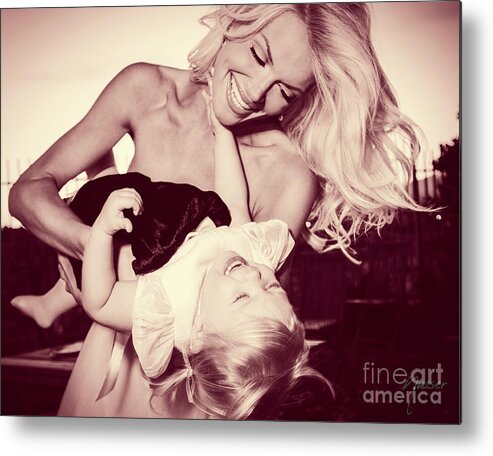 2 People Metal Print featuring the photograph 0181 Model Selena and daughter by Amyn Nasser Fashion Photographer