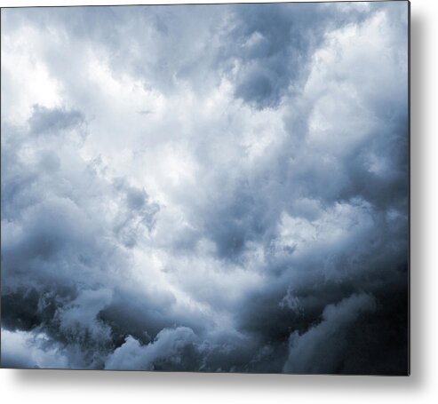 The End Metal Print featuring the photograph Dark And Dramatic Storm Clouds #1 by Ranplett