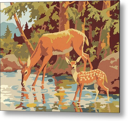 Animal Metal Print featuring the drawing Deer #1 by CSA Images