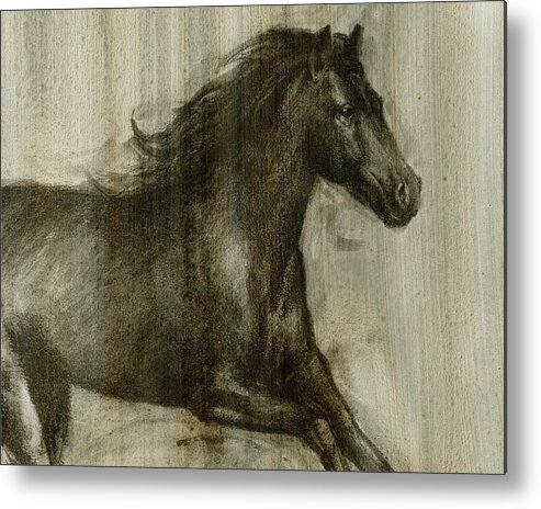 Horse Metal Print featuring the painting Dynamic Stallion I #1 by Ethan Harper