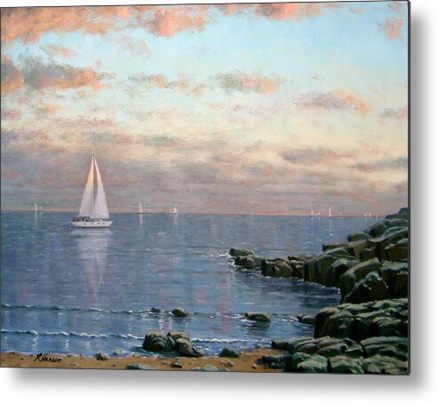 Paintings Metal Print featuring the painting Evening Sail by Rick Hansen