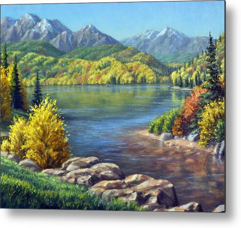 Landscape Metal Print featuring the painting Fall Colors by Rick Hansen