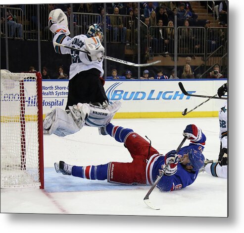 Rick Nash Metal Print featuring the photograph San Jose Sharks V New York Rangers #1 by Bruce Bennett