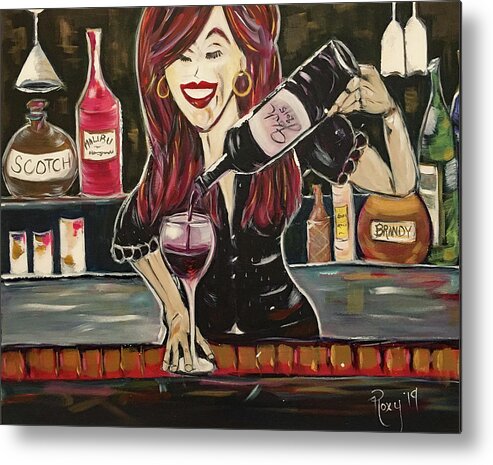 Bartender Metal Print featuring the painting Sassy Notes featuring Dana Doom by Roxy Rich