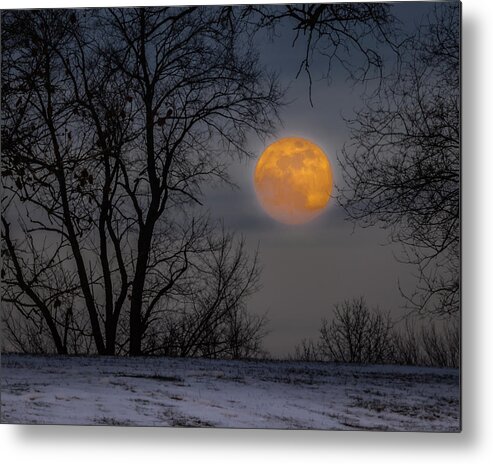 Michiga Metal Print featuring the photograph Super Blue Moon Rising 2 #1 by William Christiansen