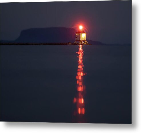 Abstract Metal Print featuring the photograph Thunder Bay Harbour Lighthouse #1 by Jakub Sisak